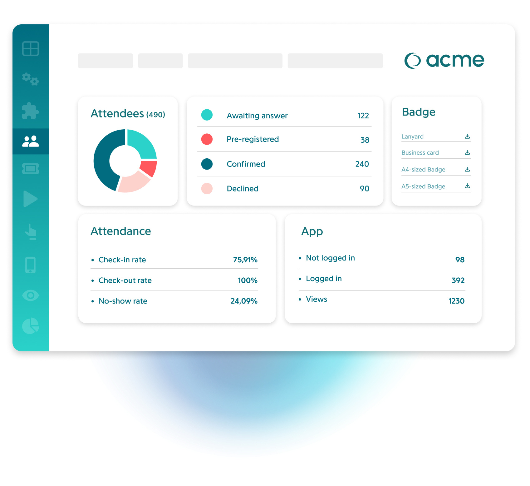 Global View - Attendee Control Center - Eventdrive Event Management Platform