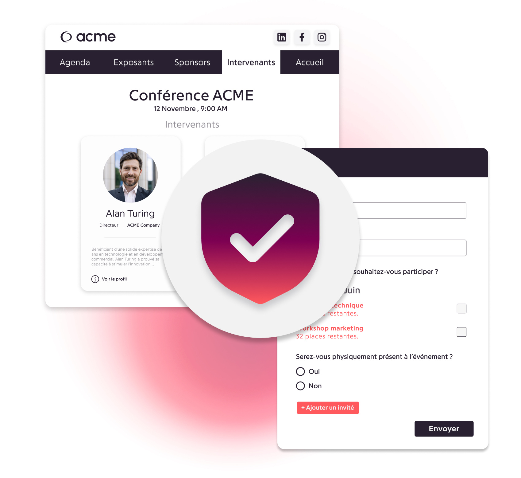 Sécurité et protection des données - Plateforme de gestion d'événements Eventdrive