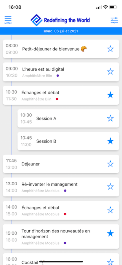 Agenda application événementielle