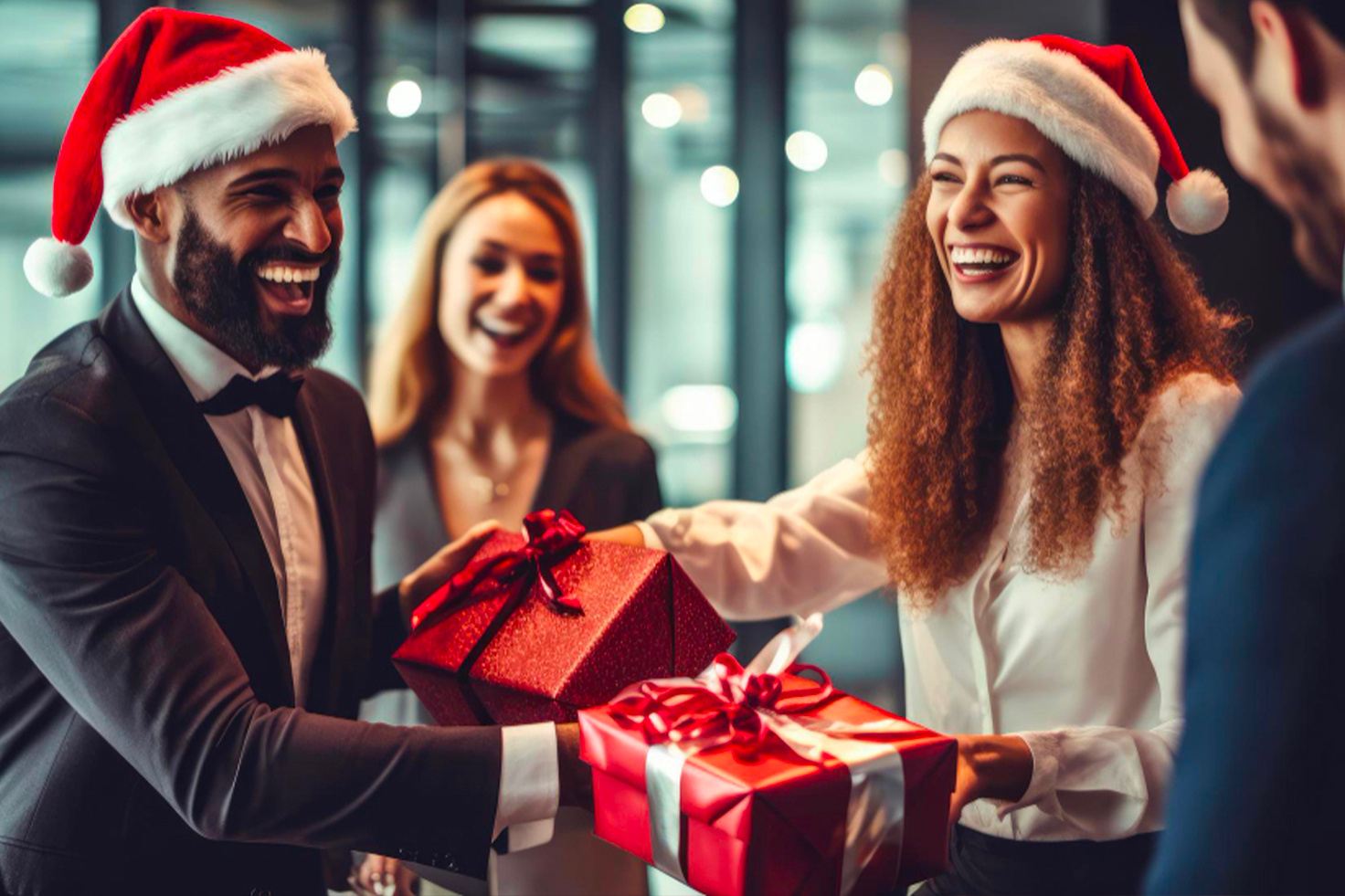 People are exchanging Christmas gifts. - Eventdrive Blog Article